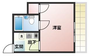 ライズ芦原橋(1K/11階)の間取り写真