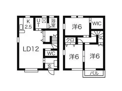 タウンハウス清水(3LDK/1階)の間取り写真