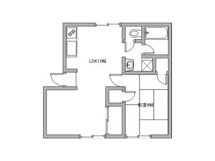 レインボーハイツ今B(1LDK/2階)の間取り写真
