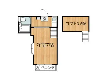 アクアコート調布II(1K/2階)の間取り写真