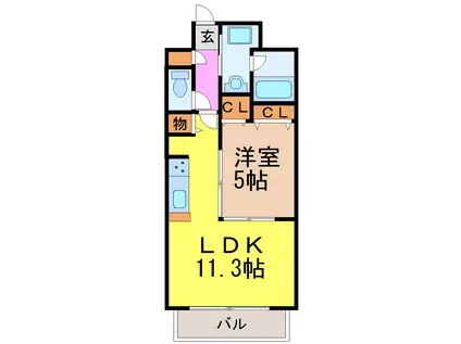 アンジェリーナ(1LDK/1階)の間取り写真