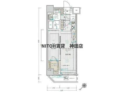 ワンルーフレジデンス錦糸町(1LDK/5階)の間取り写真