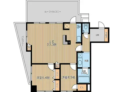 HF学芸大学レジデンスII(2LDK/4階)の間取り写真