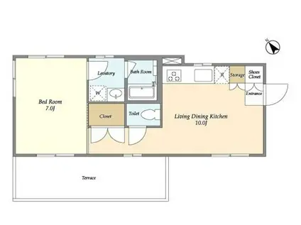 TAKANAWA CUBE イースト 高輪キューブ イースト(1LDK/3階)の間取り写真