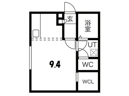 ECOFLATS中島公園(1K/2階)の間取り写真