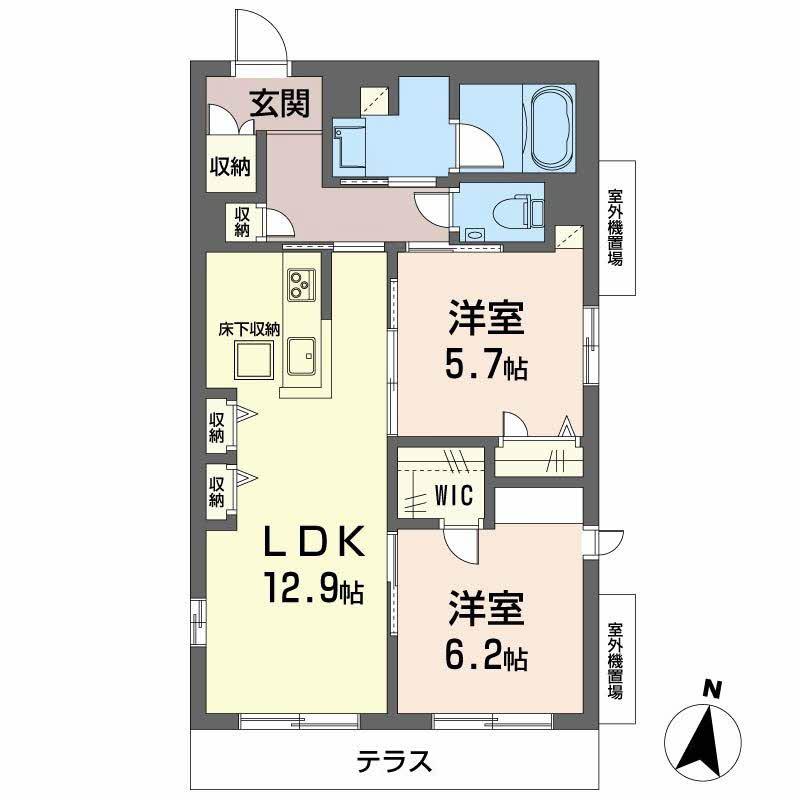 パラッツォ グロリオーサIII(2LDK/1階)の間取り写真