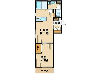 アスティオン町田(1LDK/1階)の間取り写真