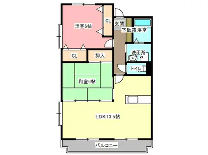 アンダンテ(2LDK/1階)の間取り写真