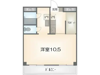 スプリングハイツ(1K/2階)の間取り写真