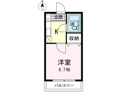 菰池パ-クハウス(1K/4階)の間取り写真