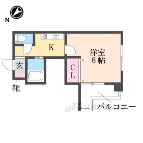 ヤマシナアーバンコテージ(1K/1階)の間取り写真