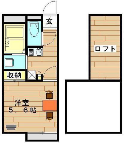 レオパレスサティセフォンツ(1K/2階)の間取り写真
