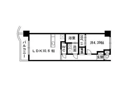 コンフォート北仙台ヒルズ(1LDK/2階)の間取り写真