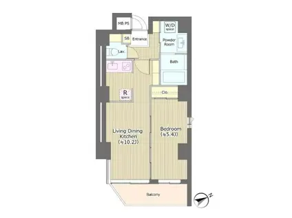 メーヴェ浅草橋(1LDK/6階)の間取り写真