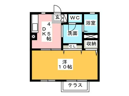 サンジェルマンB棟(1DK/1階)の間取り写真