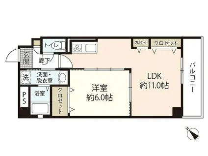 ASHIYA VIVID 海田(1LDK/3階)の間取り写真