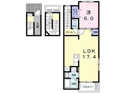 サウスブルック(1LDK/3階)の間取り写真
