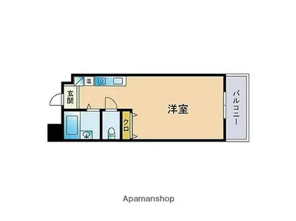 パンルネックスクリスタル大濠III(ワンルーム/7階)の間取り写真