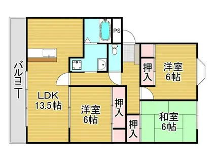 第2後藤ハイツ(3LDK/2階)の間取り写真