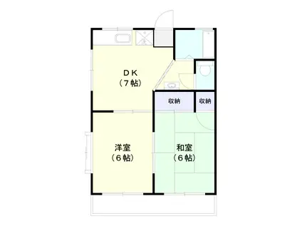 グローリー槍(2DK/1階)の間取り写真