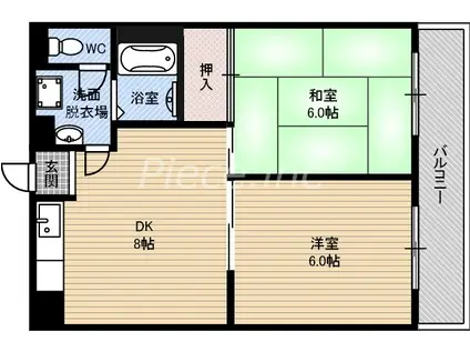 フォアール今津北(2LDK/3階)の間取り写真