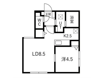 ブランシャール琴似駅前(1LDK/3階)の間取り写真