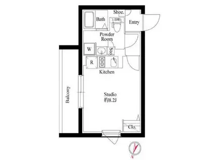 コンポジット経堂(ワンルーム/3階)の間取り写真