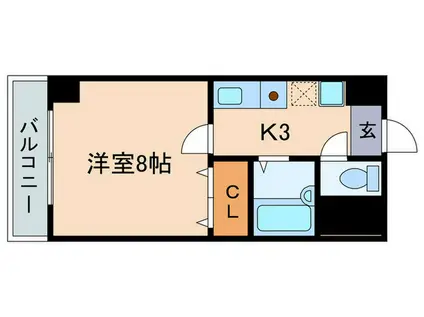 グッドライフ南草津I(1K/3階)の間取り写真