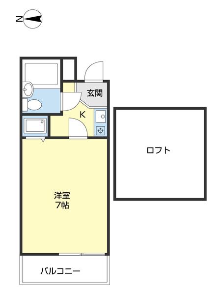 シャルマンフジ湊北町弐番館(1K/4階)の間取り写真
