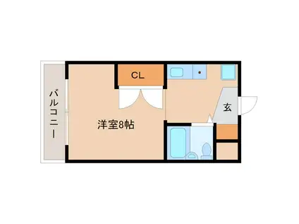 グランメール園田(ワンルーム/1階)の間取り写真