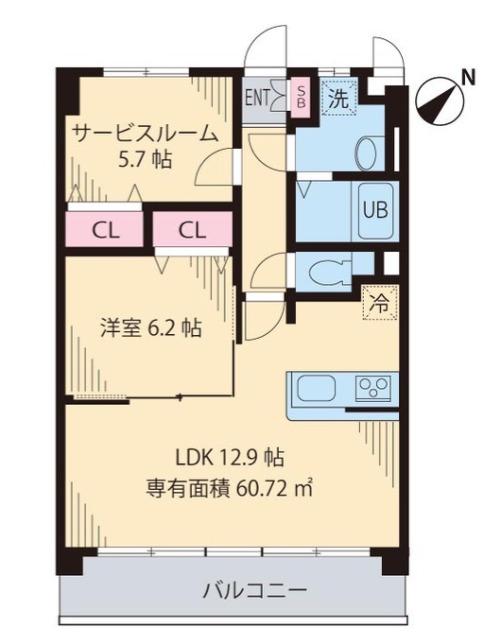 EVER GREEN(1SLDK/2階)の間取り写真