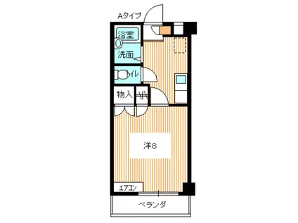 グローメリア宮の下(1K/4階)の間取り写真