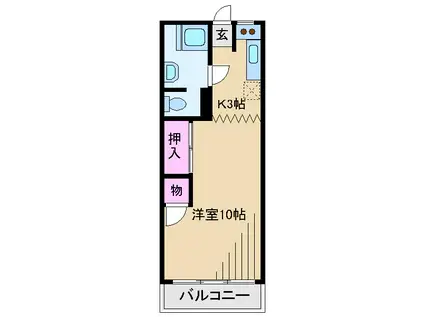 日吉ときわ台コーポ(1K/4階)の間取り写真