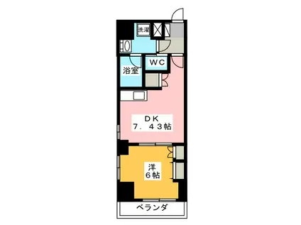 TRIBUTE尾張町(1DK/6階)の間取り写真