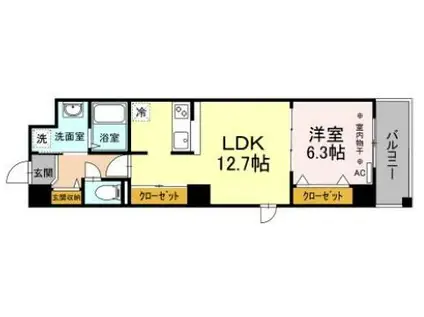 ノーブルヒルズ(1LDK/10階)の間取り写真