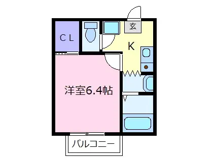CANDY COURT(1K/1階)の間取り写真