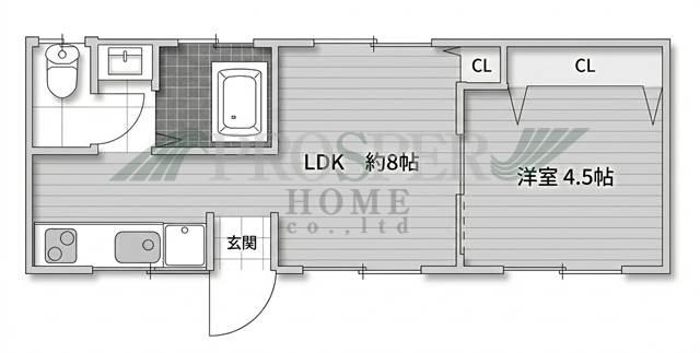 エルム小谷(1LDK/4階)の間取り写真