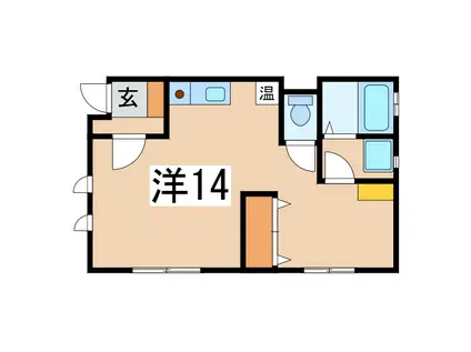 リュクス(ワンルーム/2階)の間取り写真