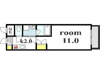 エイトバレー広島駅前通 (1K/13階)の間取り写真