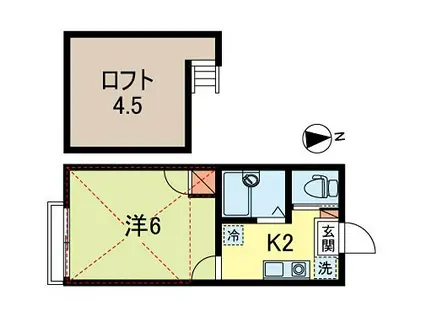 松ノ木庵(1K/2階)の間取り写真