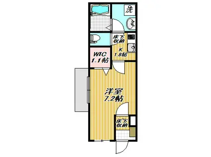 MAISON K(1K/1階)の間取り写真