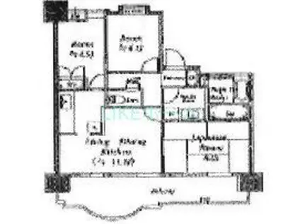 インシュランスビルディングIX(3LDK/10階)の間取り写真