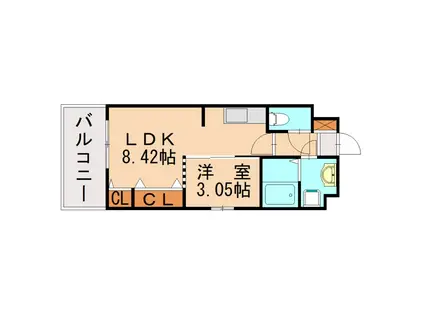 エムビルデベロップコアVII(1LDK/9階)の間取り写真