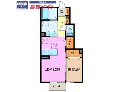 ラ ルーチェ江戸橋(1LDK/1階)の間取り写真