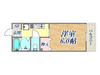 ジュネス仁川(1K/1階)の間取り写真