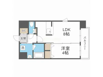 リアライズ花園町駅前(1LDK/4階)の間取り写真