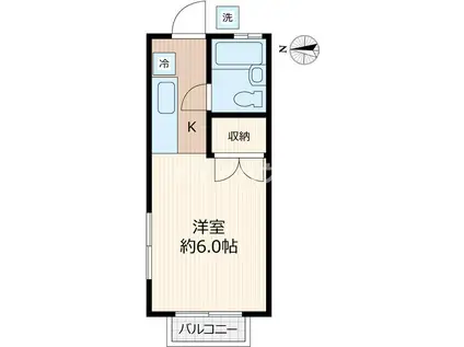 コーポ四季(1K/1階)の間取り写真