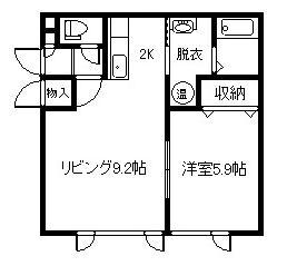 レジェンド9・6(1LDK/2階)の間取り写真