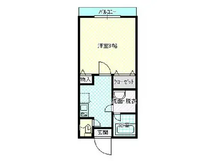 FINE HOUSE K(1K/2階)の間取り写真