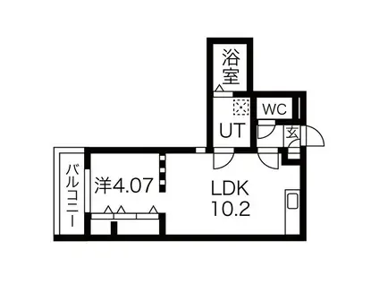BRANCHE箱崎宮前(1LDK/2階)の間取り写真